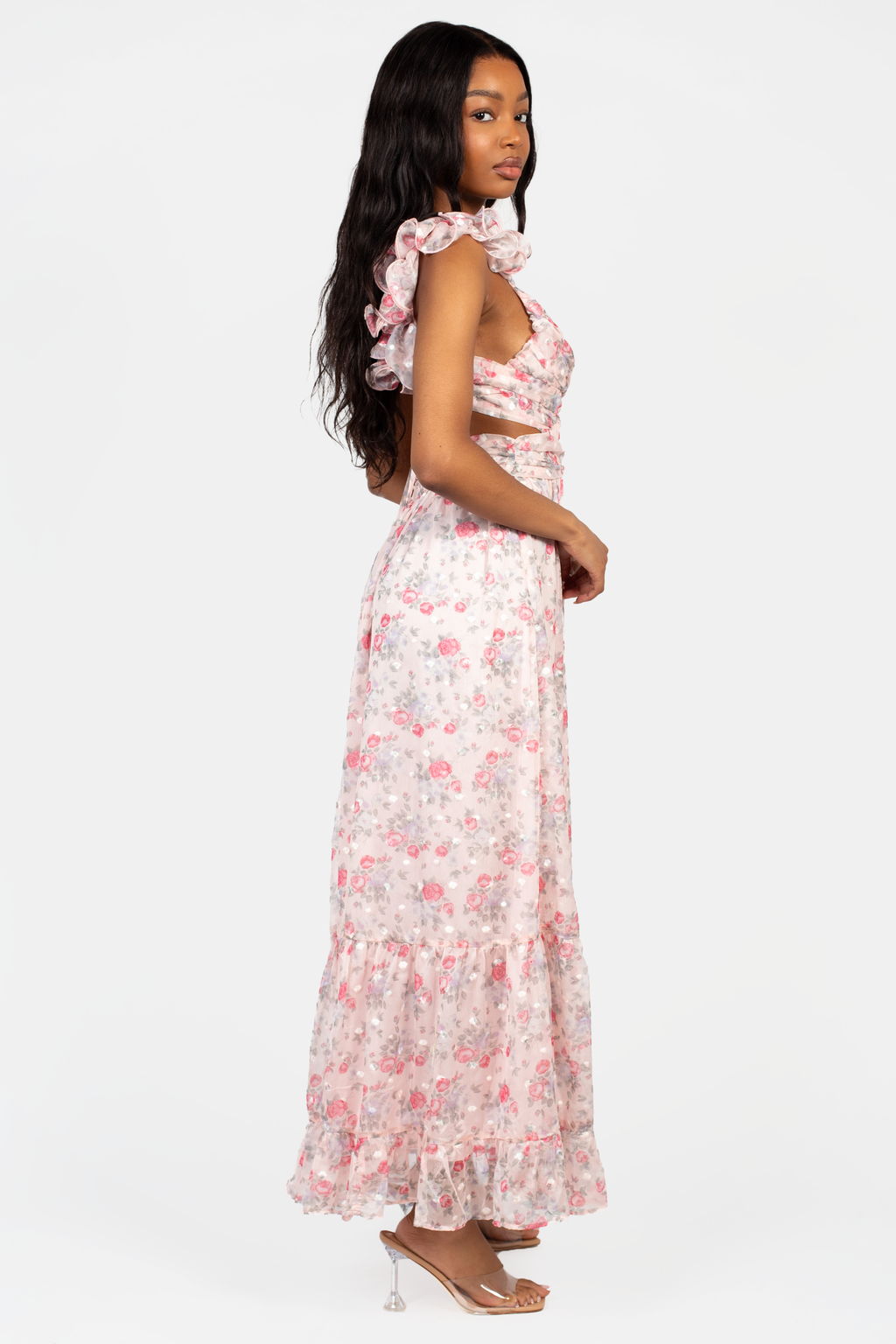 chinese dress ladies Marie Strap Back Floral Maxi Dress – honey