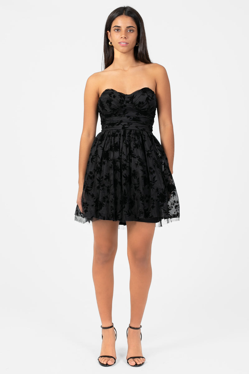 Alina Tulle Mini Dress - honey