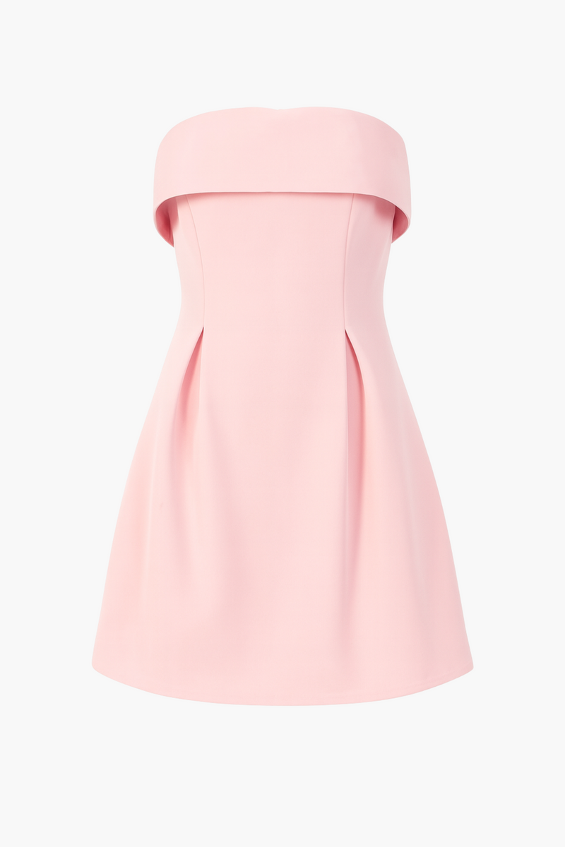 Giselle Strapless Pleated Mini Dress - honey