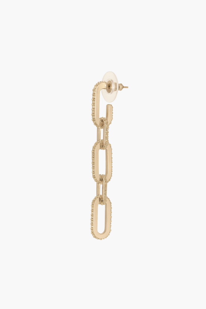 Rhinestone Chain Link Earrings - honey