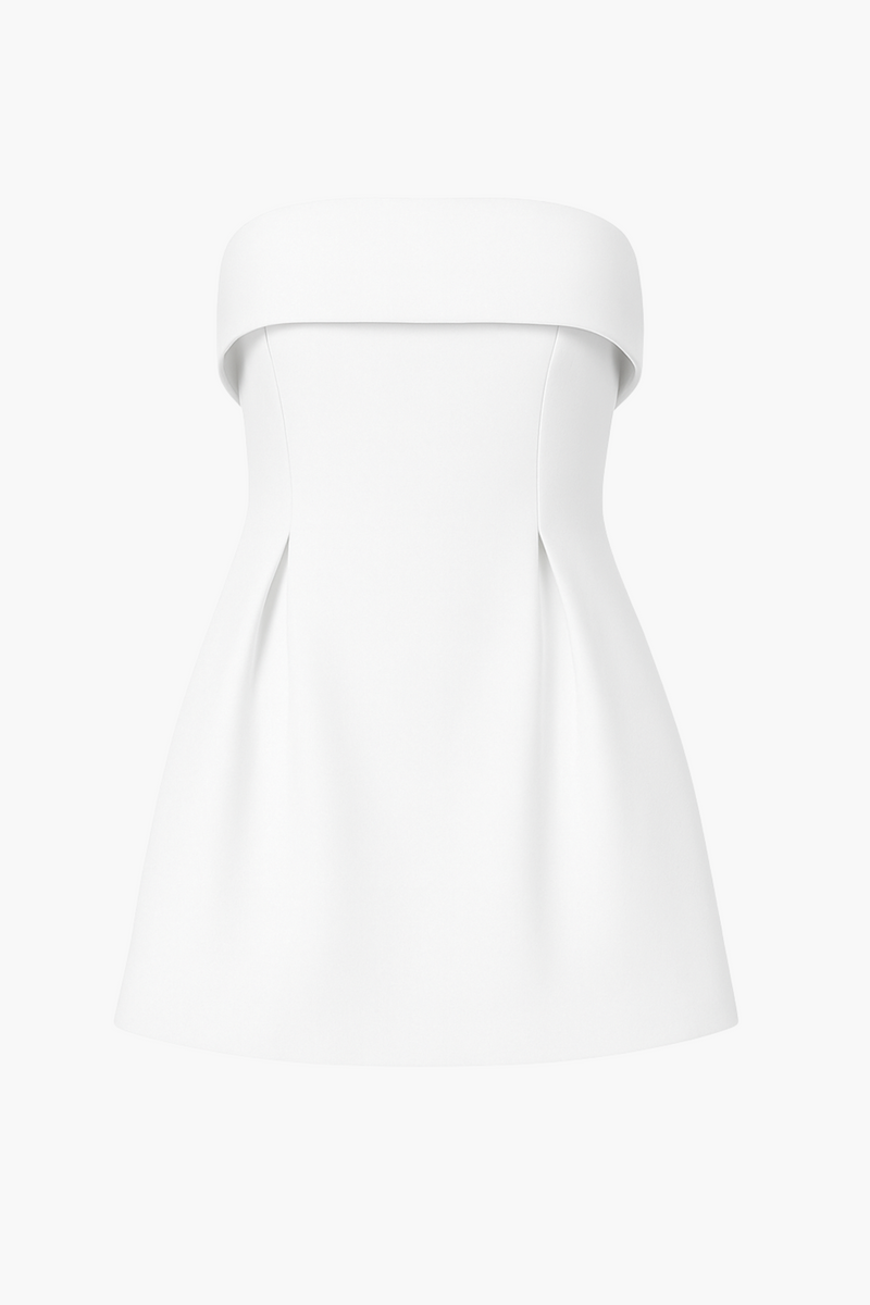 Giselle Strapless Pleated Mini Dress - honey