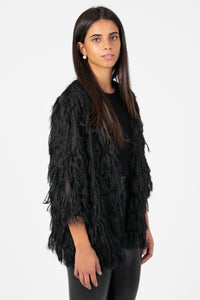 Quinn Shaggy Open Jacket - honey