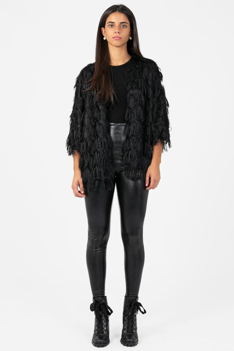 Quinn Shaggy Open Jacket - honey