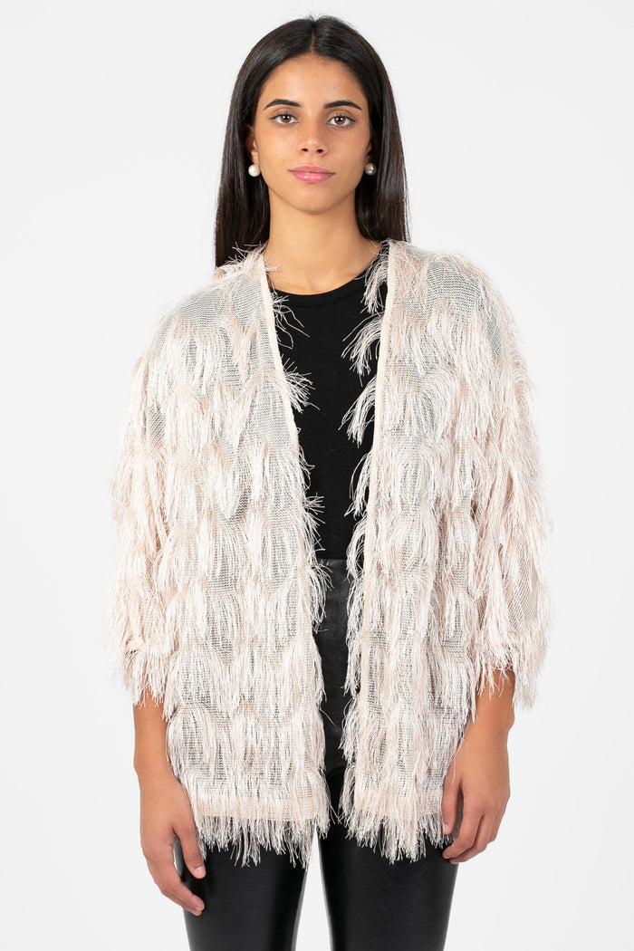 Quinn Shaggy Open Jacket - honey