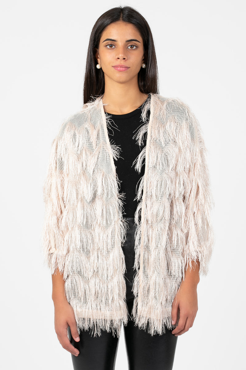 Quinn Shaggy Open Jacket - honey