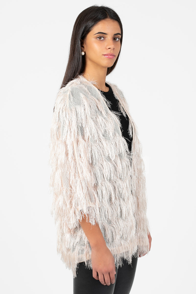 Quinn Shaggy Open Jacket - honey