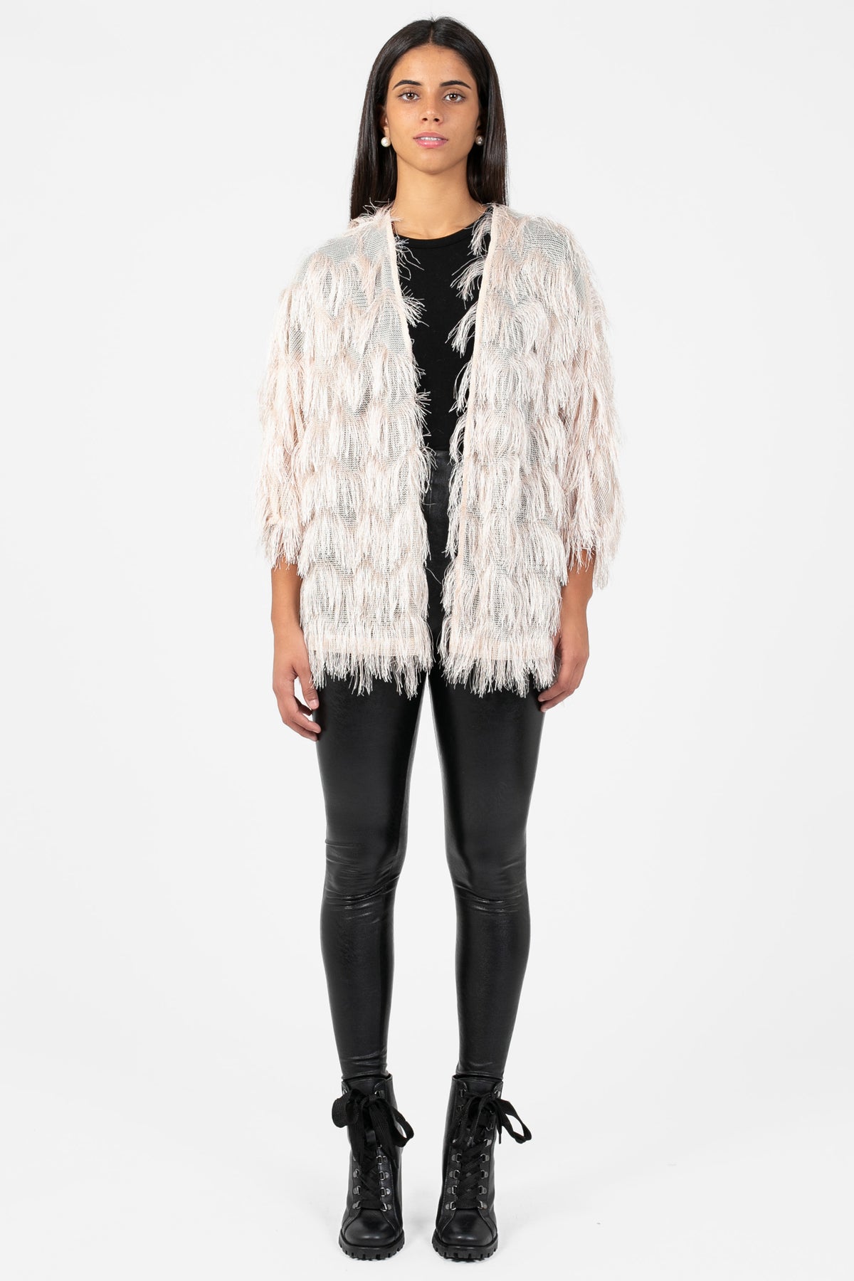 Quinn Shaggy Open Jacket - honey