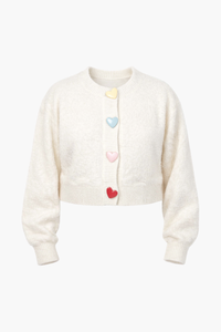 Love Story Heart Button Cardigan