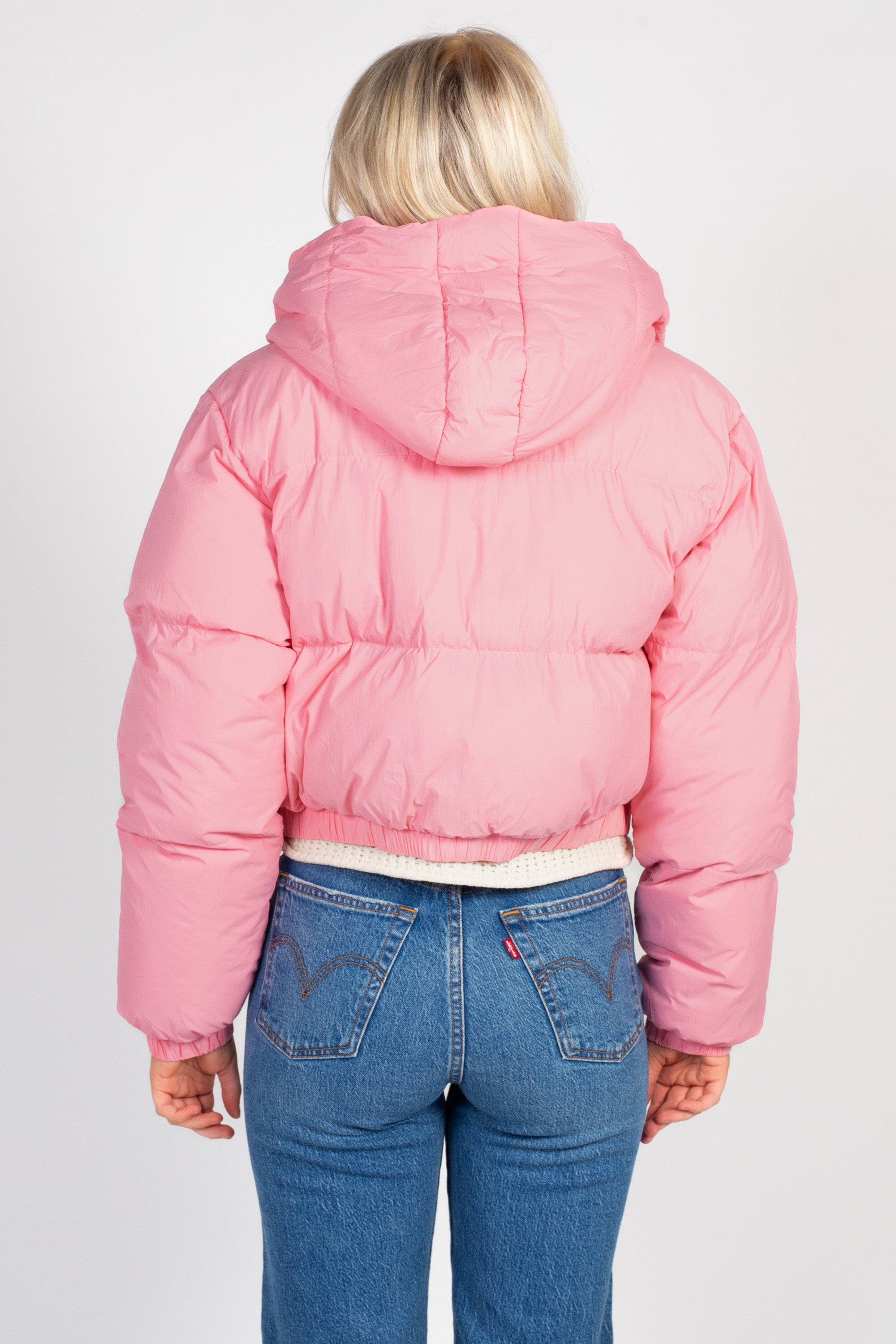 ZARA CROP PUFFER JACKET PINK outlet