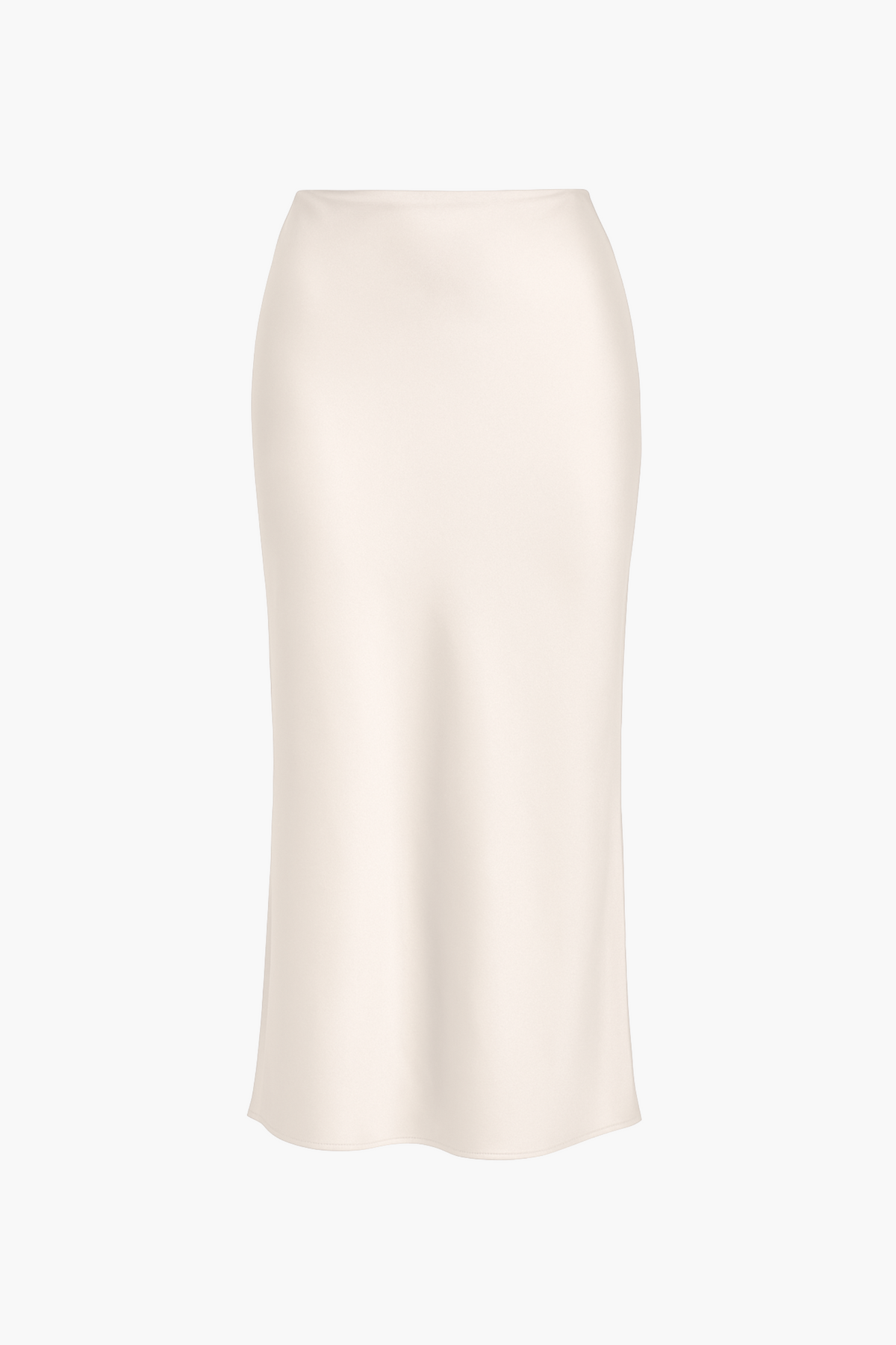 Gianina Side Slit Satin Midi Slip Skirt - honey