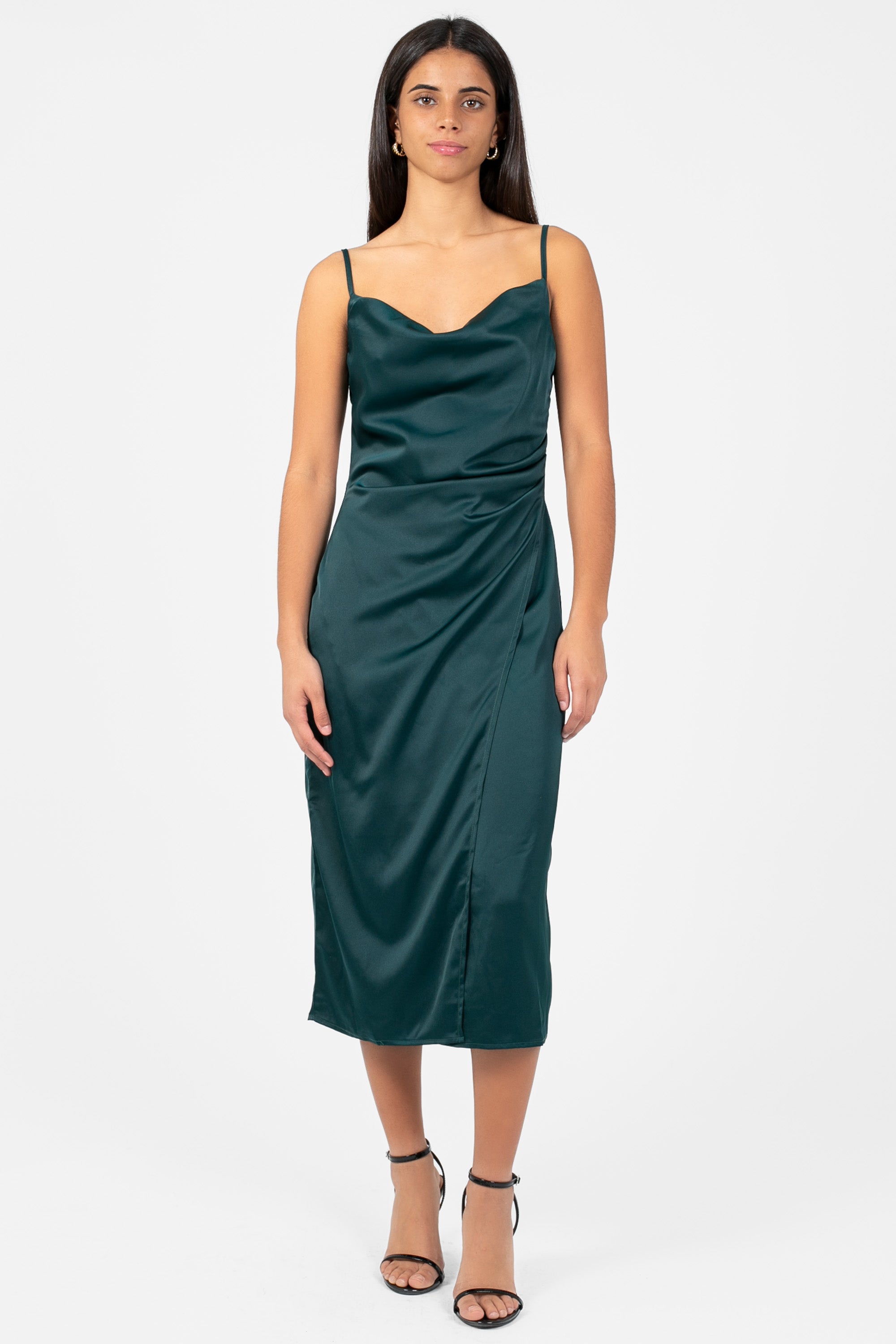 Deanna Satin Midi Slip Dress