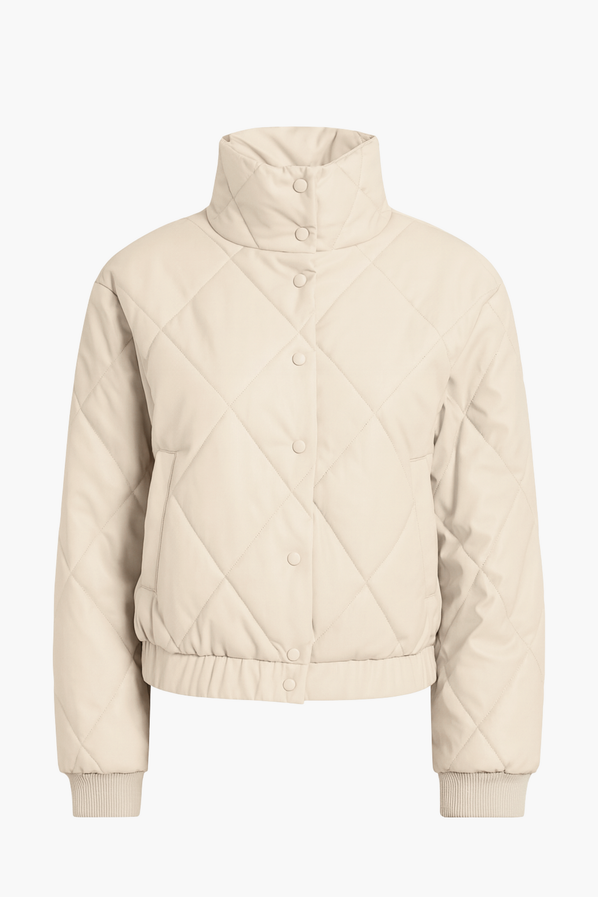 Raven Quilted Faux Leather Jacket - honey