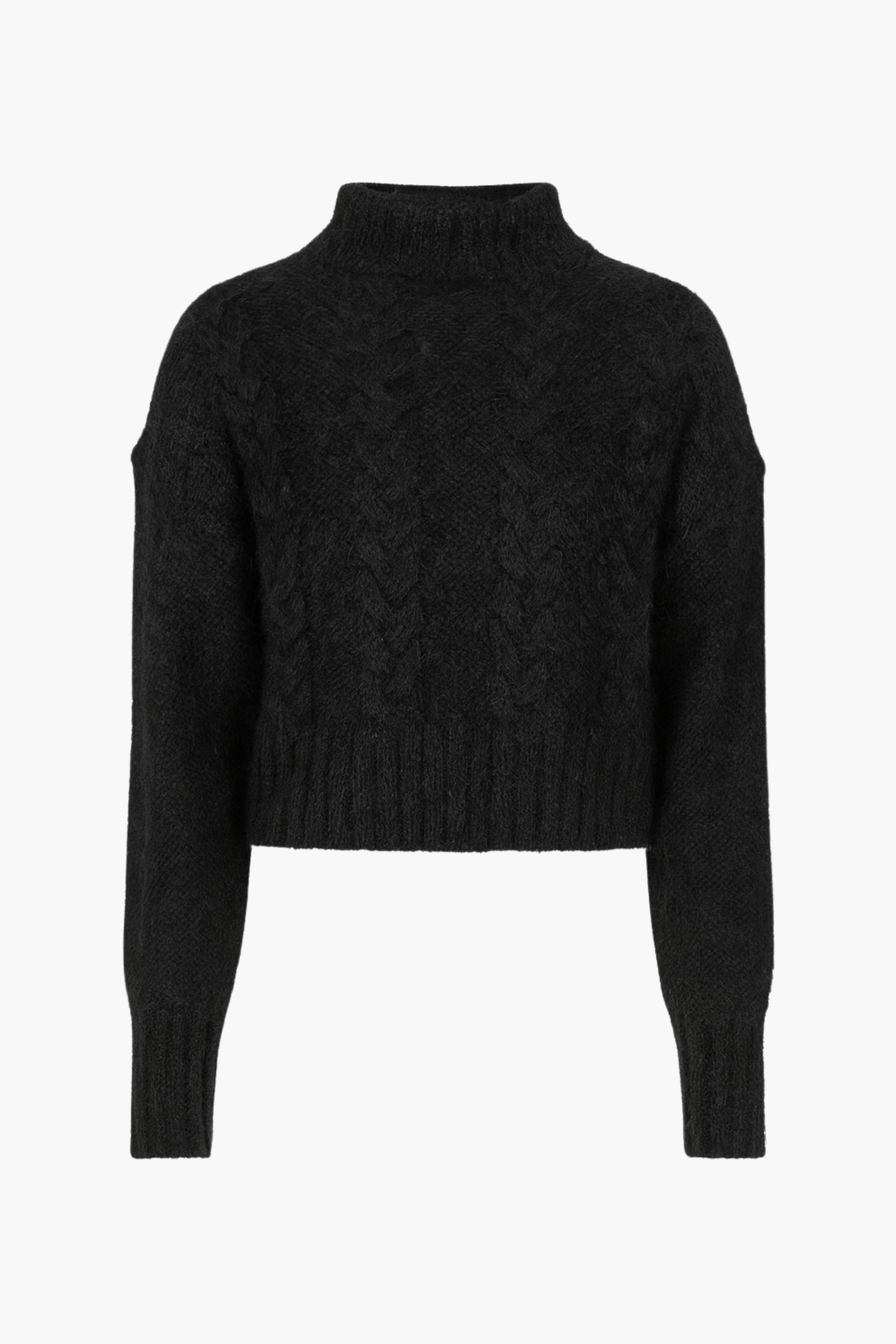 Vivienne Turtleneck Fuzzy Cable Sweater