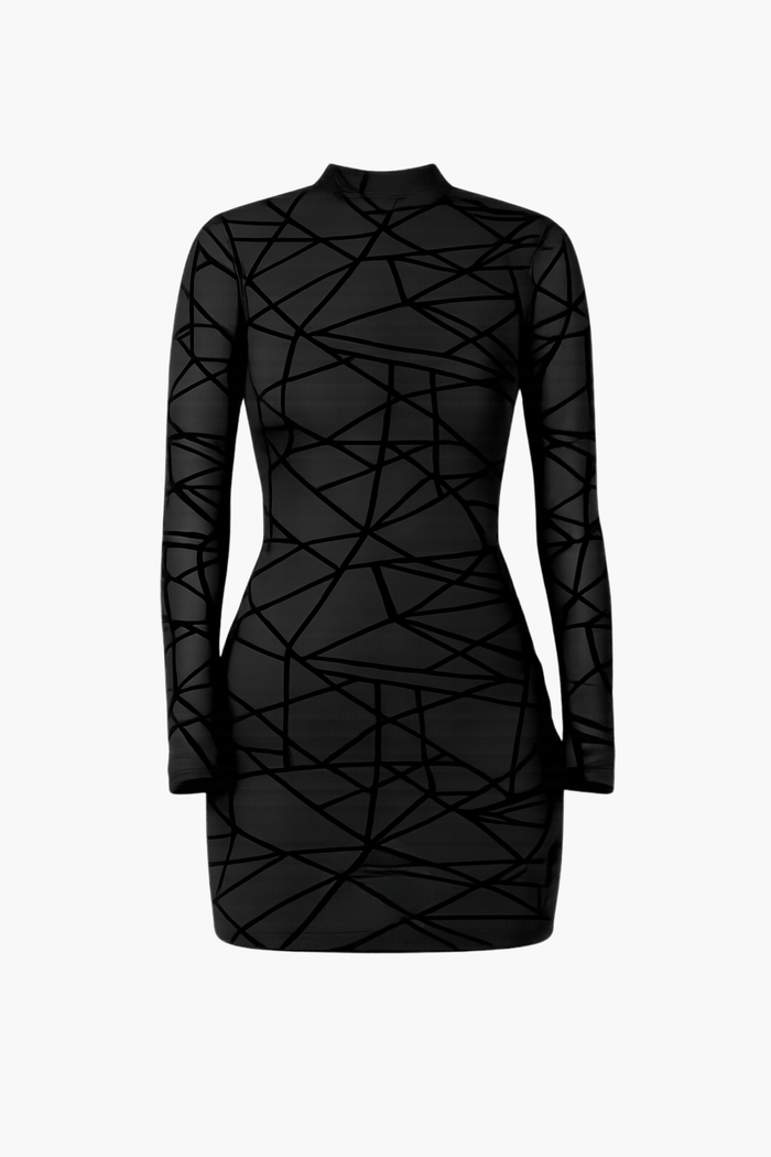 Storm Abstract Bodycon Mini Dress - honey
