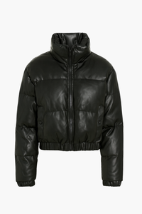 Rebel Faux Leather Bomber Jacket - honey