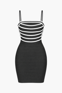 Vallie Striped Bandage Mini Dress