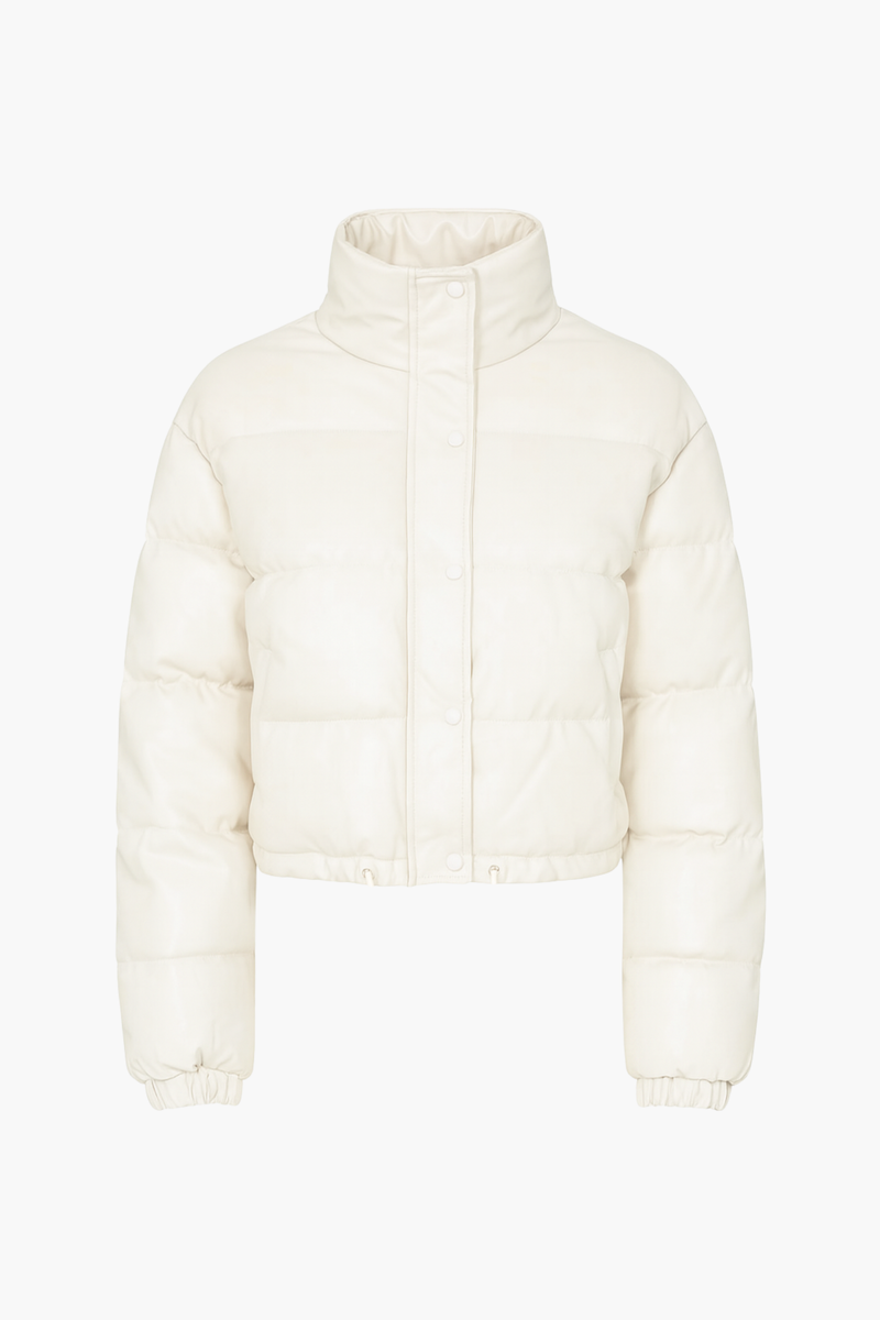 Meilani Vegan Leather Cropped Jacket - honey