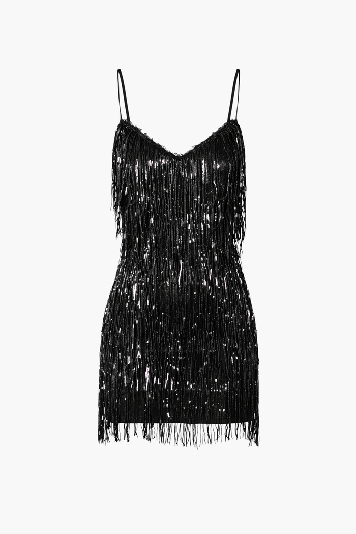 Nikola Sequin Fringe Mini Dress