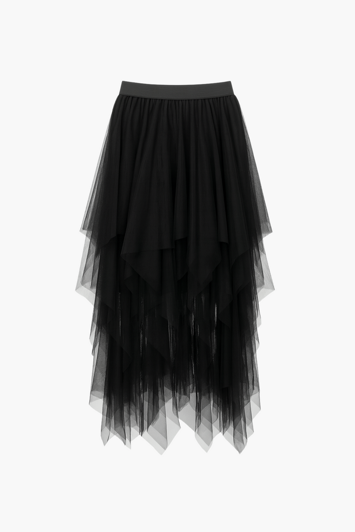 Violetta Multi Layer Tulle Midi Skirt - honey