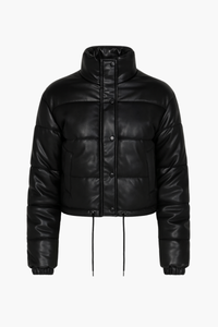 Meilani Vegan Leather Cropped Jacket - honey