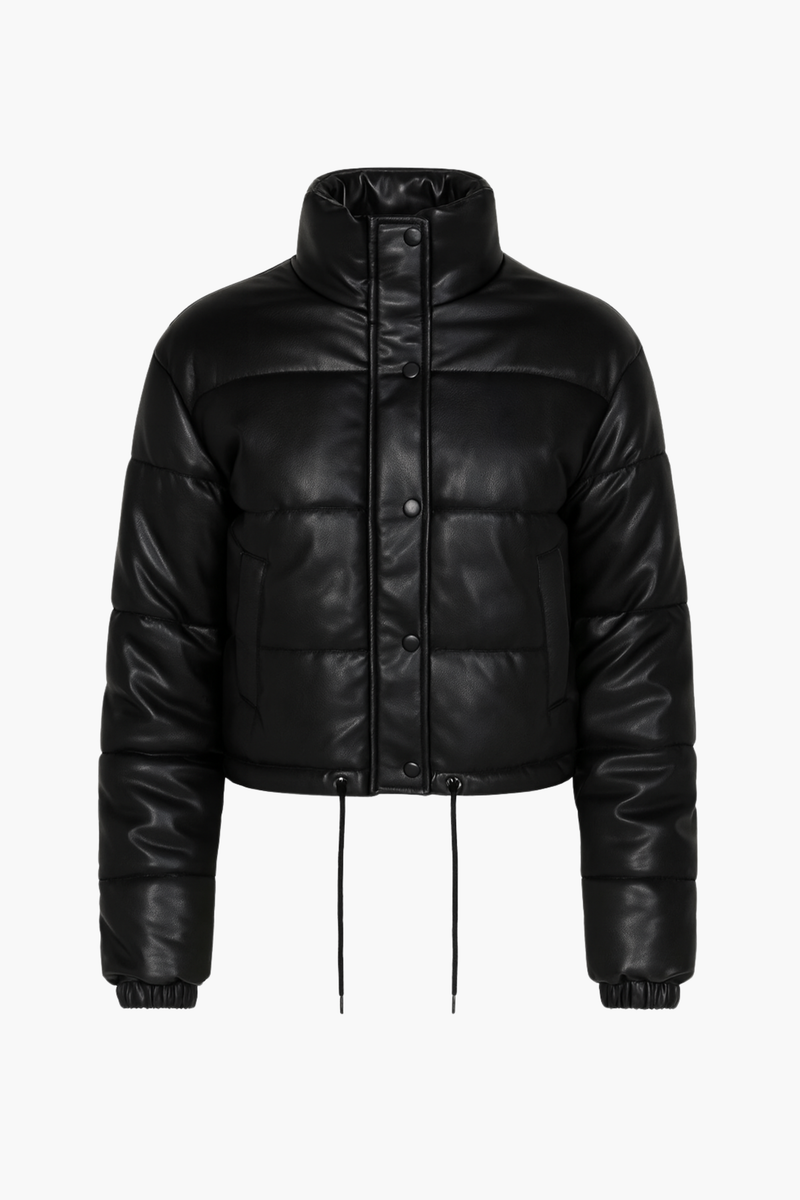 Meilani Vegan Leather Cropped Jacket - honey