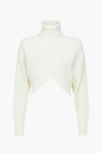 Laurel Turtleneck Cross Over Sweater - honey