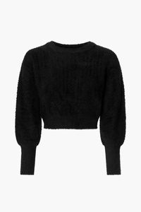 Yelena Chevron Fuzzy Sweater - honey