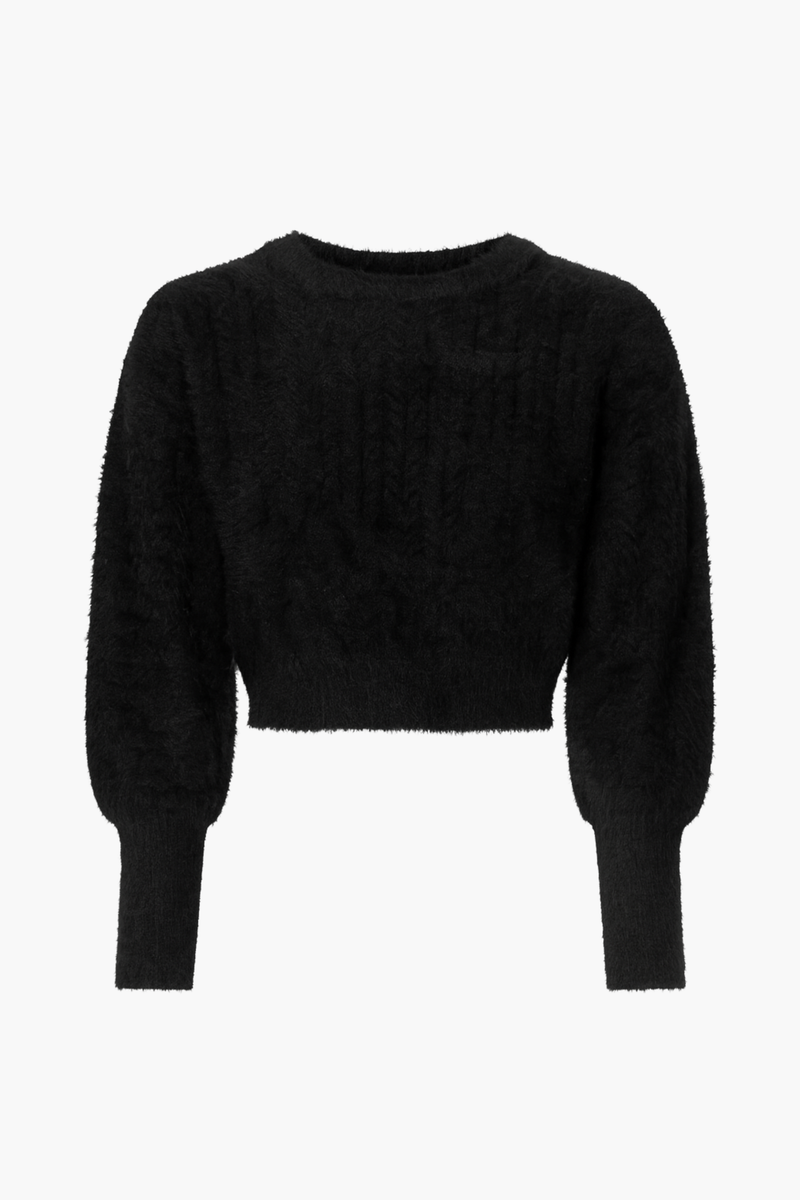 Yelena Chevron Fuzzy Sweater - honey