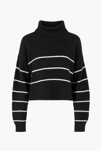 Ambrielle Turtleneck Stripe Sweater - honey