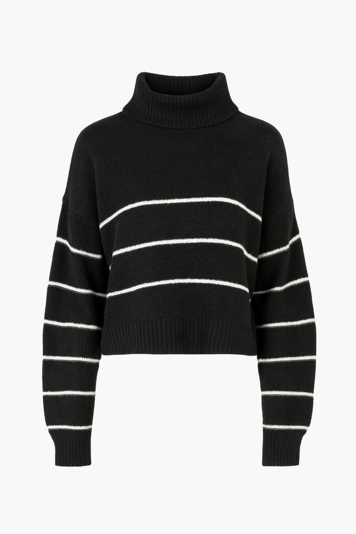 Ambrielle Turtleneck Stripe Sweater - honey