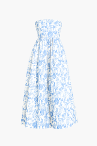 Ophelia Strapless Printed Midi Dress - honey