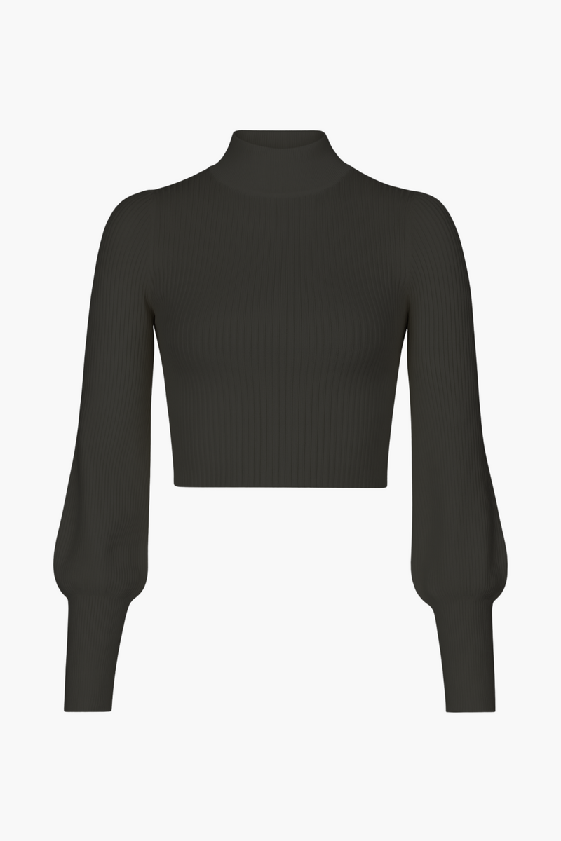 Tayla Cut Out Back Ribbed Knit Top - honey