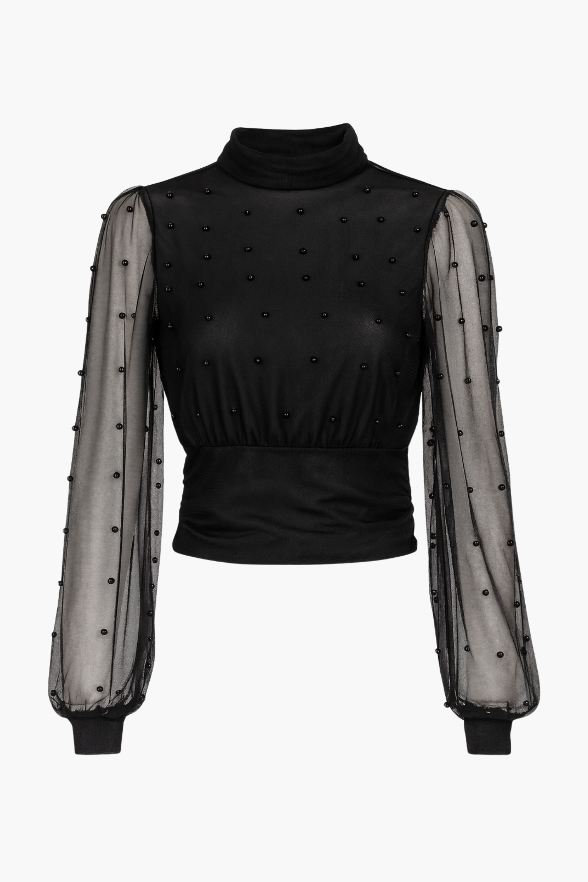 Joanne Pearl Embellished Mesh Blouse