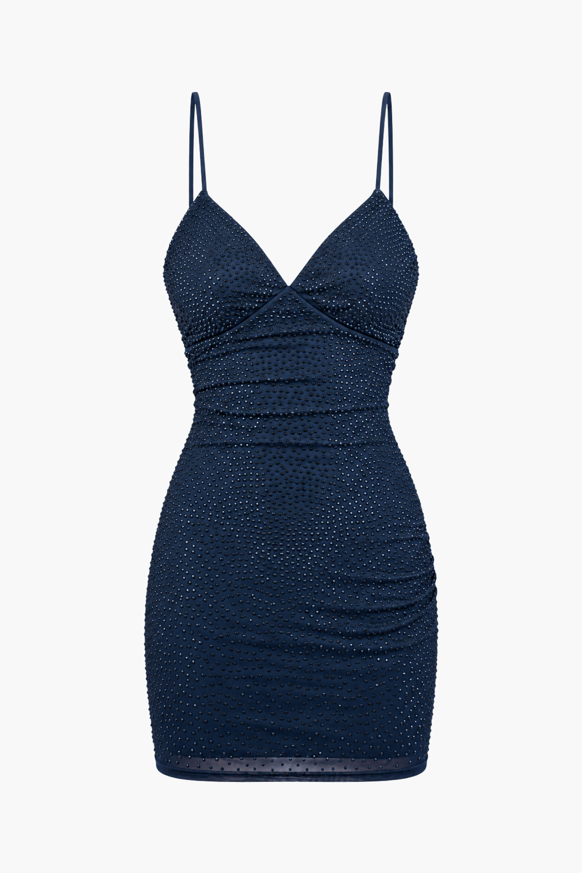 Elisa Embellished Mesh Mini Dress - honey