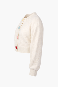 Love Story Heart Button Cardigan