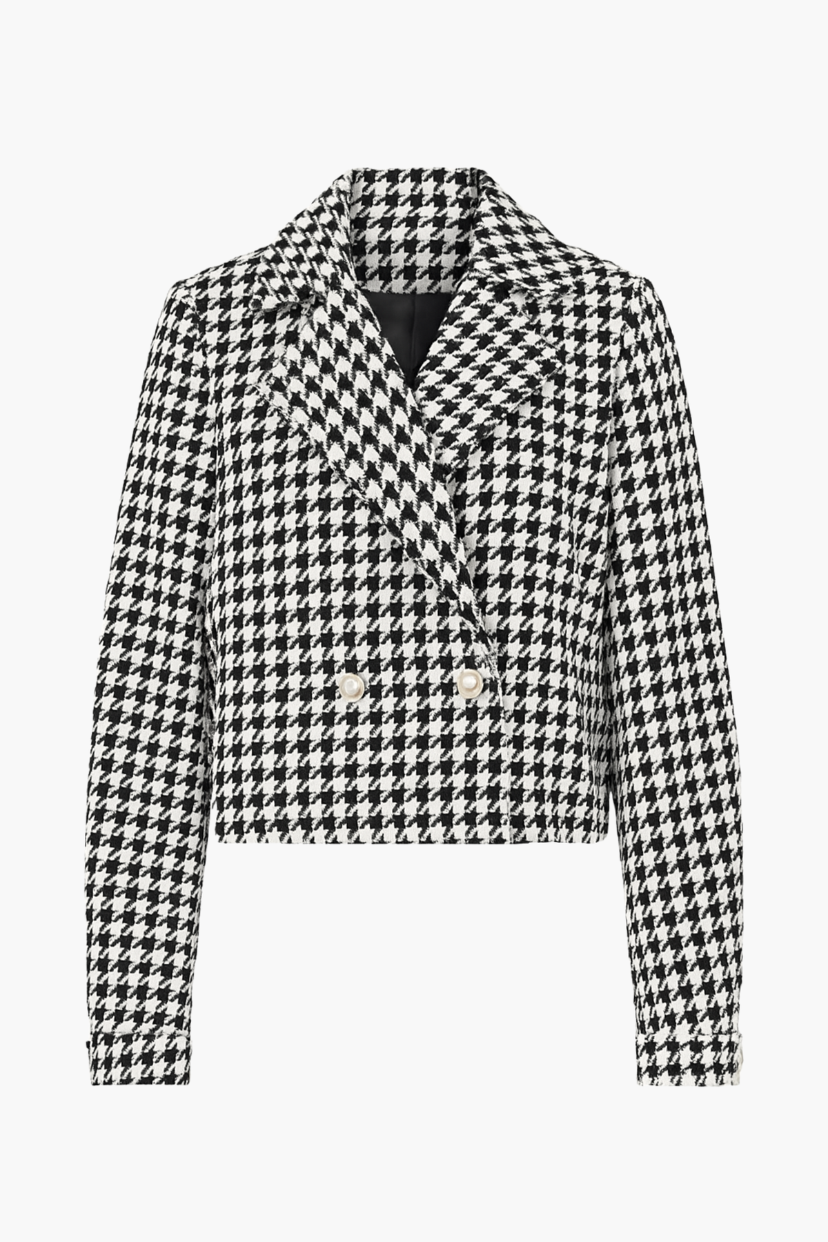 Jessalyn Houndstooth Cropped Blazer - honey