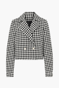 Jessalyn Houndstooth Cropped Blazer - honey