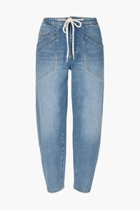 Flying Monkey® Drawstring Barrel Jeans - honey