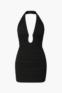 Emi Shimmer Mesh Mini Dress - honey