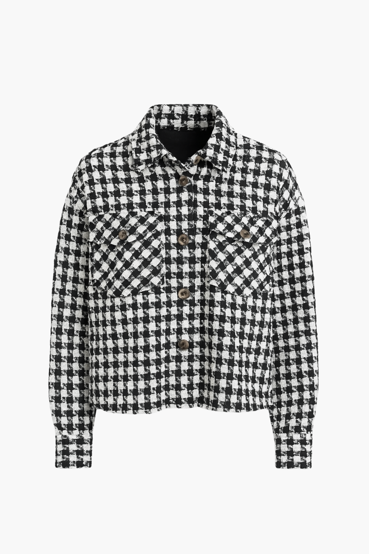 Benedetta Houndstooth Crop Jacket - honey