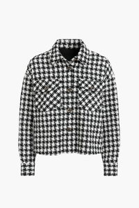 Benedetta Houndstooth Crop Jacket - honey