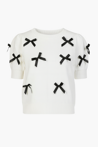 Lois Mini Bow Sweater - honey