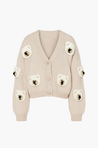 Loveable Teddy Bear Cardigan - honey