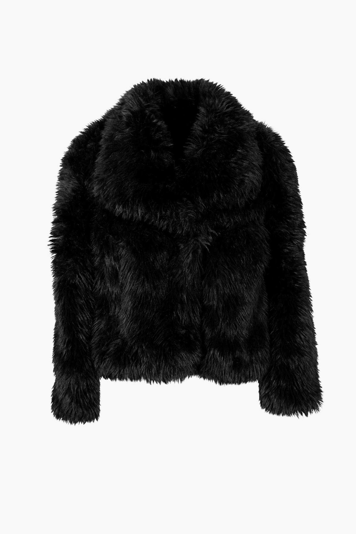 Iryna Collared Faux Fur Shaggy Jacket - honey