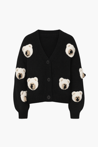 Loveable Teddy Bear Cardigan - honey