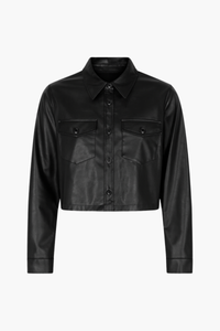 Sammie Vegan Leather Crop Jacket - honey