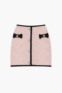 Isabelle Jeweled Bow Mini Skirt - honey