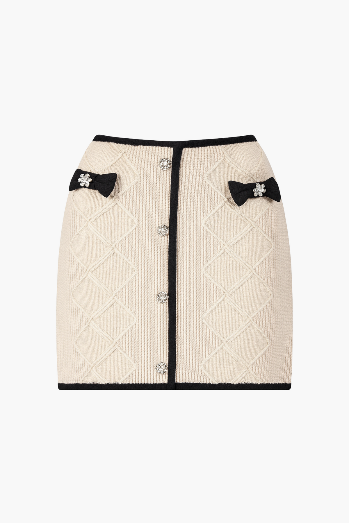 Isabelle Jeweled Bow Mini Skirt - honey