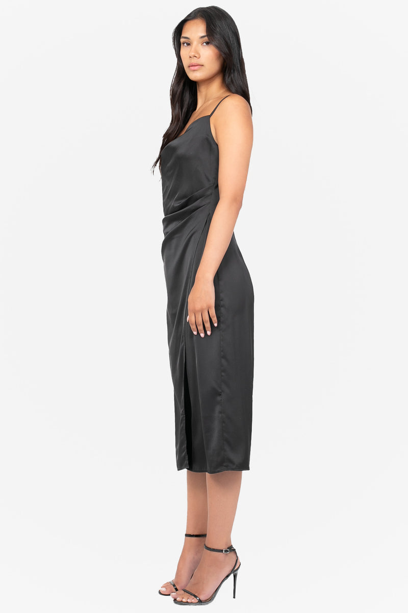 Deanna Satin Midi Slip Dress  honey