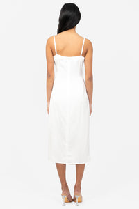 Deanna Satin Midi Slip Dress - honey